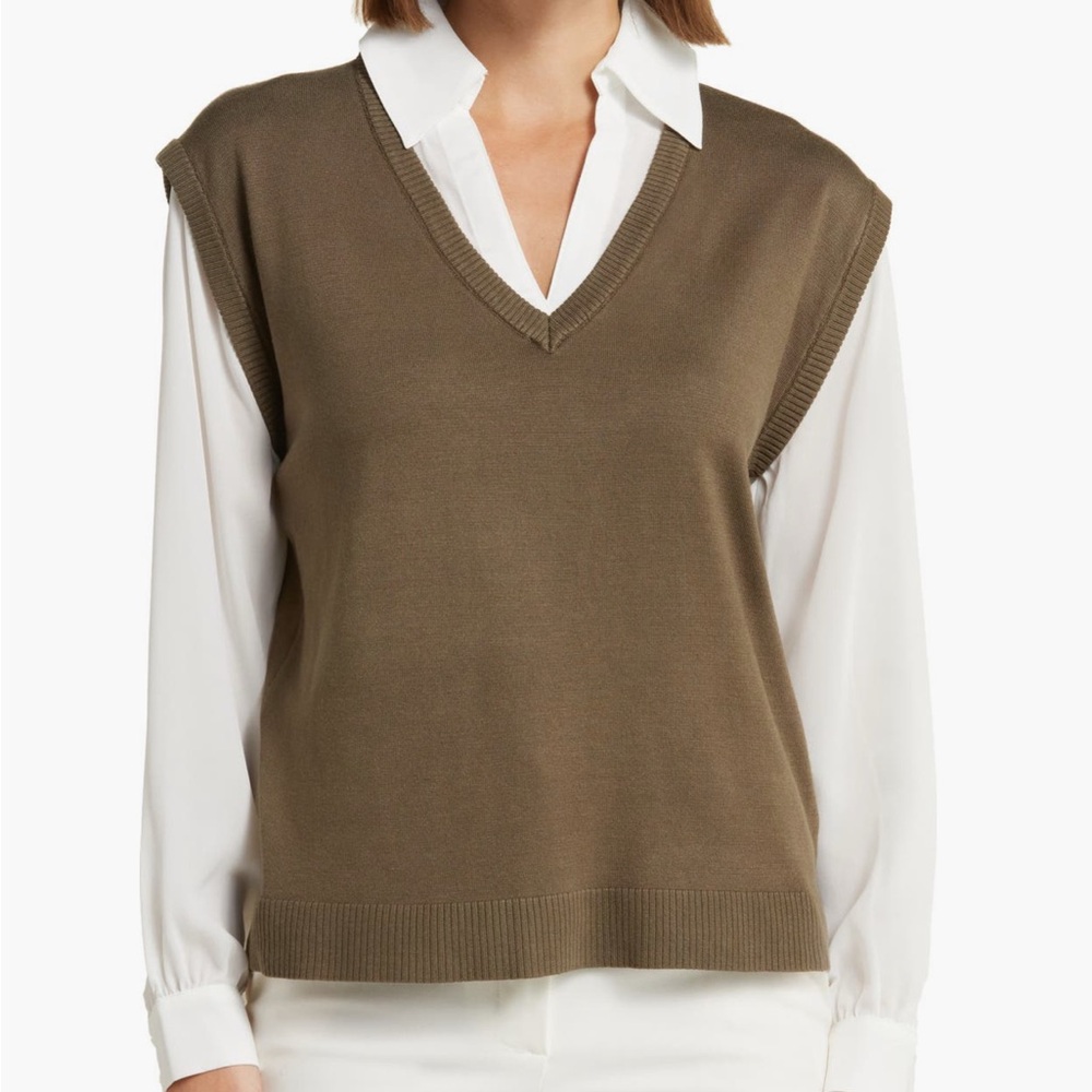 Adrianna Papell Twofer V-neck